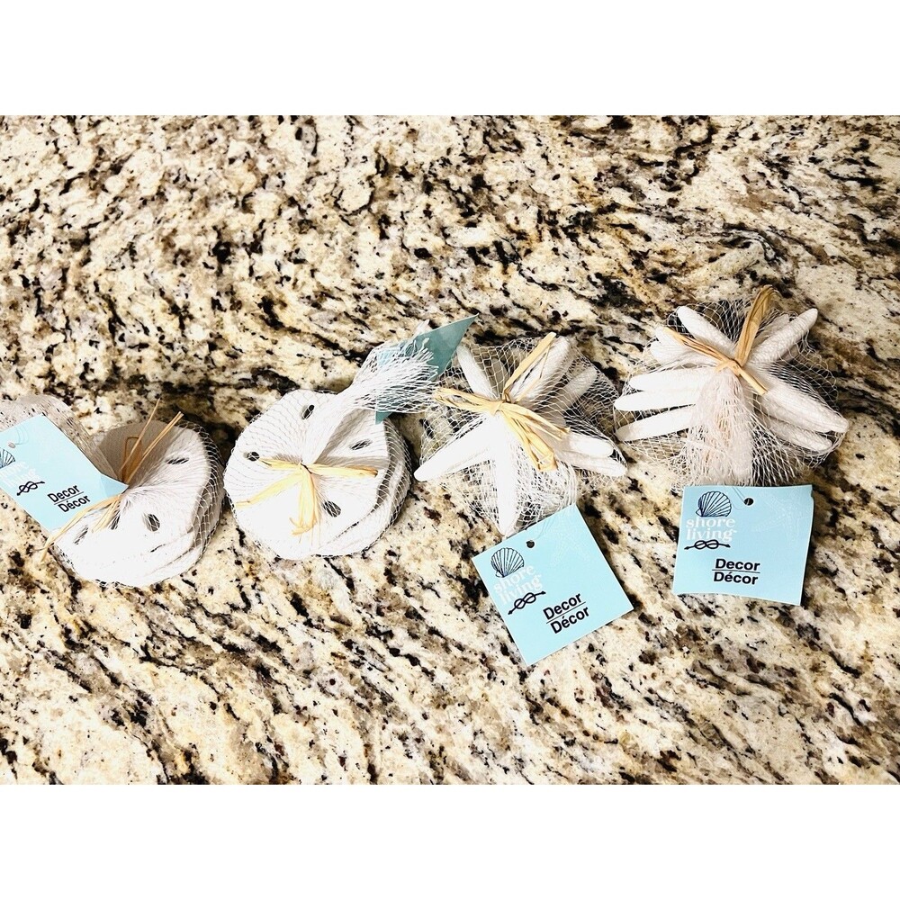 Shore Living Starfish Sand Dollar Coastal Decor 12 Pc White Beach Nautical NWT